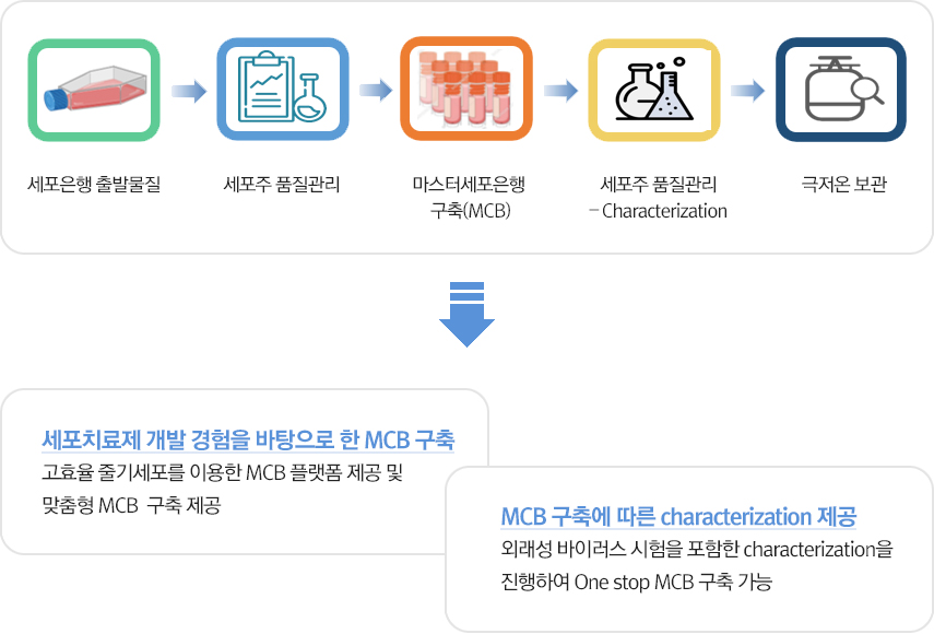 Cell banking (MCB)부터 characterization까지 one stop 서비스 제공